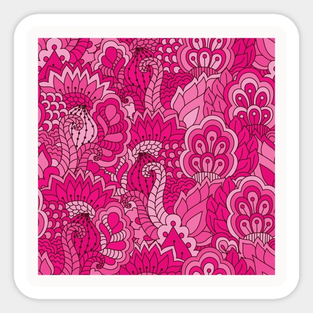 Abstract Floral Neck Gator Hot Pink Floral Abstract Sticker by DANPUBLIC